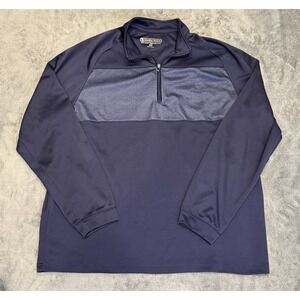 Pebble Beach Pullover Mens XL Dry-Luxe Performance 1/4 Zip Shirt Blue‎ LOGO!